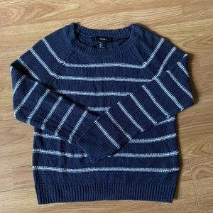 FOREVER 21 Blue and White Stripe Sweater